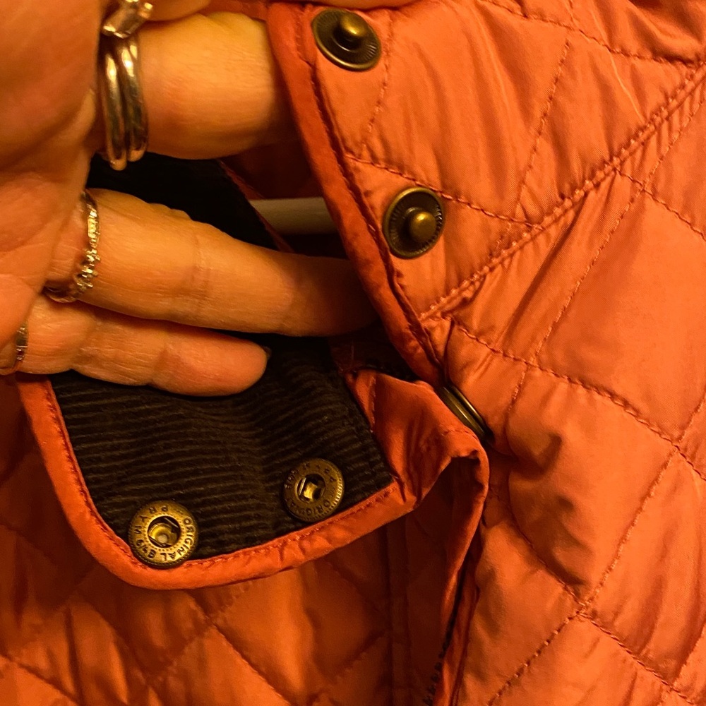 Lands' End Quilted Puffer Jacket in Orange - Picture 7 of 13